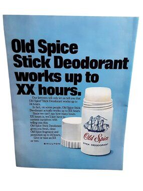 1977 Old Spice Stick Deodorant Ad Shulton Men's Grooming Print